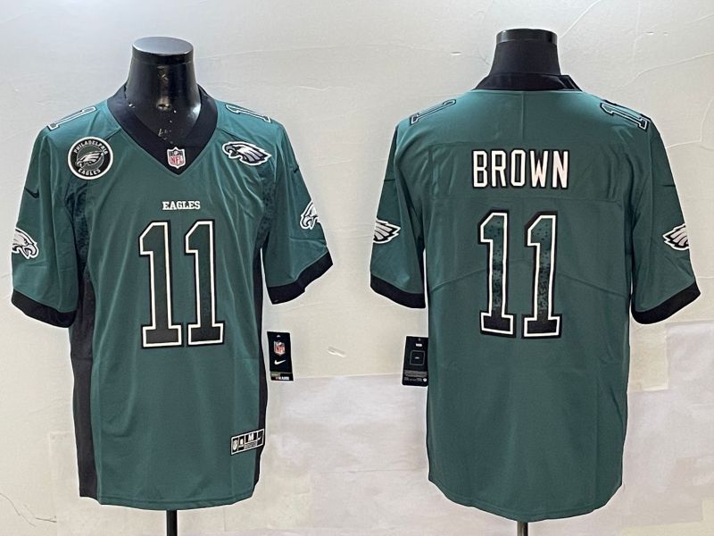 Men Philadelphia Eagles #11 Brown Green 2025 Nike Drift Fashion Color Rush Limited NFL Jersey style 6->philadelphia eagles->NFL Jersey